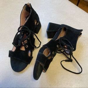 Taryn Rose Lace Up Block Heels